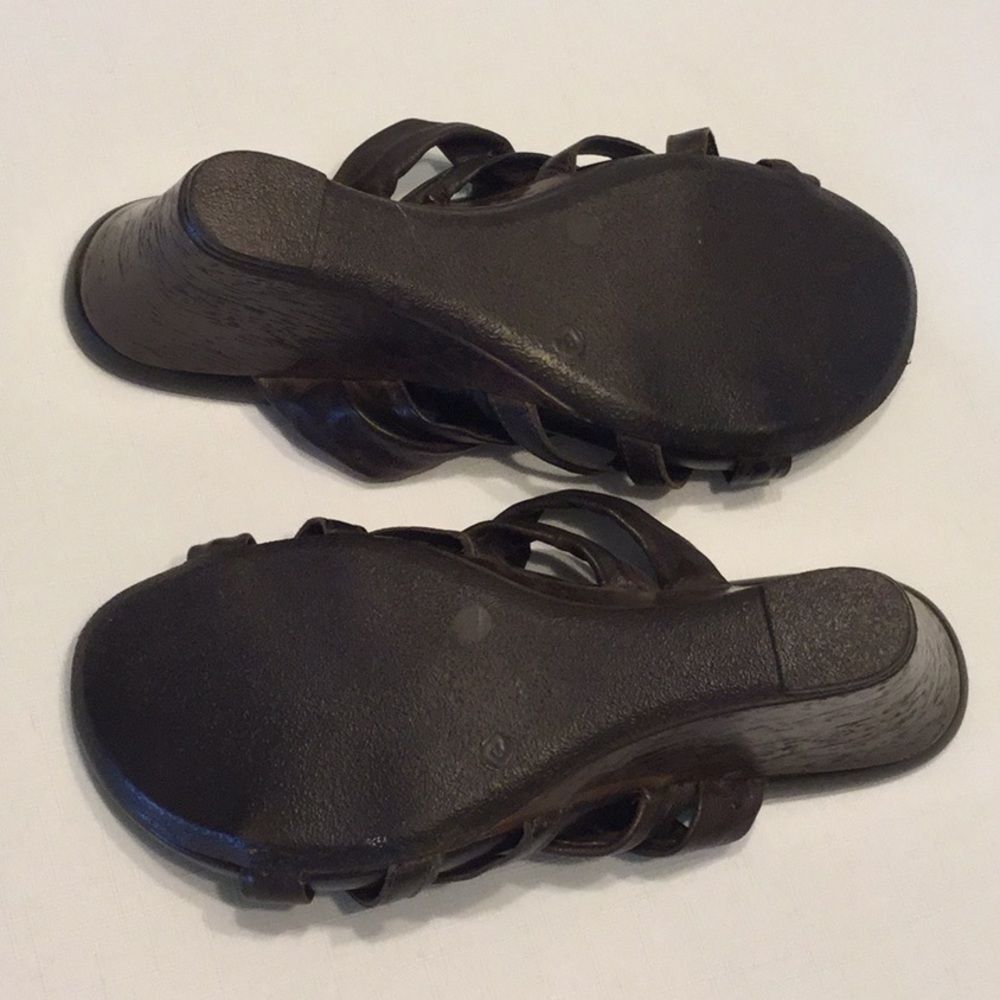 Mila Paoli Made In Italy Leather Wedge Sandals  - Picture 4 of 5